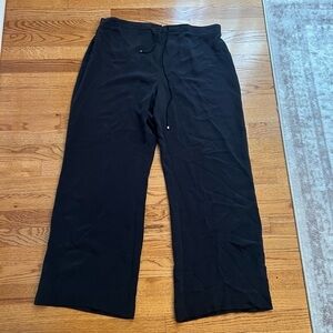 LOUBEN Women’s Classic Black Silk Pants Size 16 Workwear Business Wide Leg